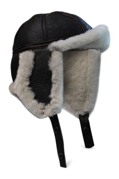  Infinity Leather Mens Raf Aviator Sheepskin B 55 Trapper Hat 
