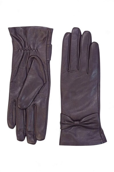 Infinity Leather Womens Italian Leather Bow Design Winter Gloves 