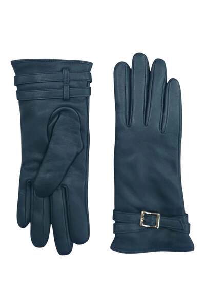  Infinity Leather Womens Italian Leather Buckle Winter Gloves 