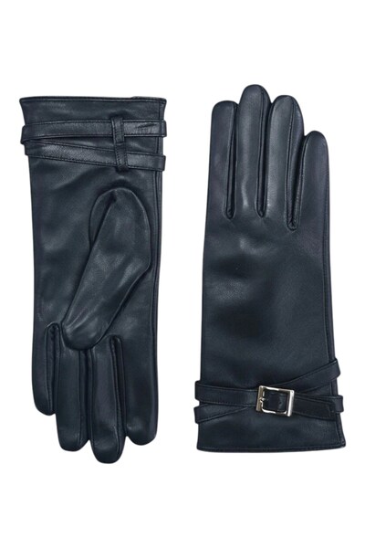  Infinity Leather Womens Italian Leather Buckle Winter Gloves 