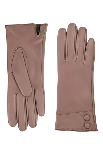  Infinity Leather Womens Italian Leather Button Winter Gloves 