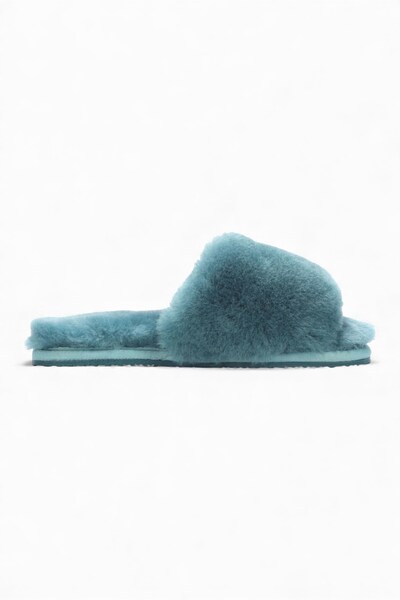  Infinity Leather Womens Sheepskin Slippers Winter Fur Sliders 