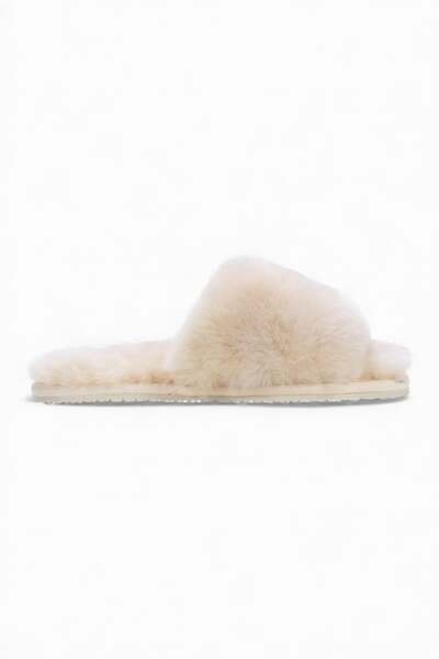  Infinity Leather Womens Sheepskin Slippers Winter Fur Sliders 