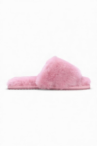  Infinity Leather Womens Sheepskin Slippers Winter Fur Sliders 