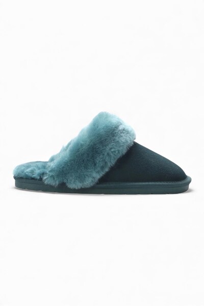  Infinity Leather Womens Sheepskin Suede Mule Winter Luna Slippers 
