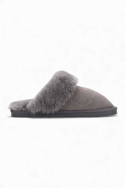  Infinity Leather Womens Sheepskin Suede Mule Winter Luna Slippers 