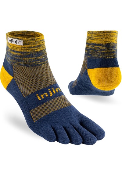  Injinji Mid Weight Mens Trail Run Mini Crew Toe Socks 