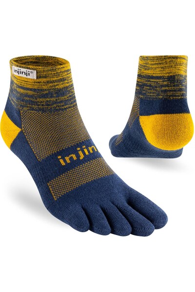  Injinji Mid Weight Mens Trail Run Mini Crew Toe Socks 
