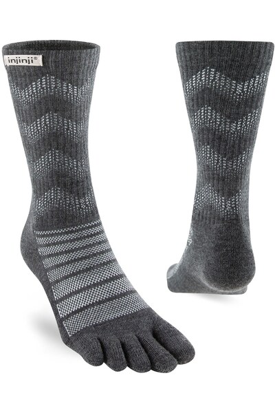  Injinji Midweight Unisex Merino Wool Crew Length Toe Socks 