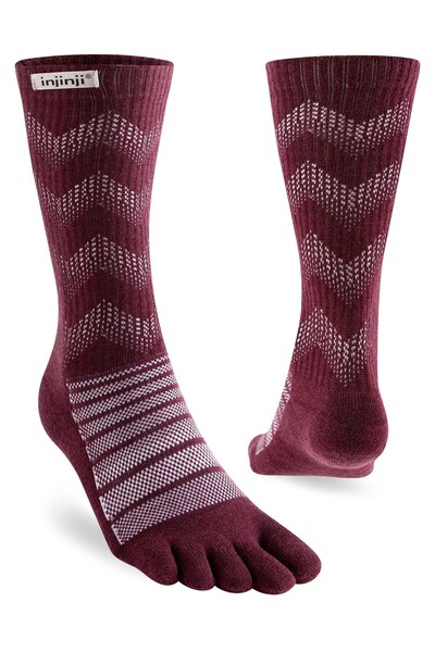  Injinji Midweight Unisex Merino Wool Crew Length Toe Socks 