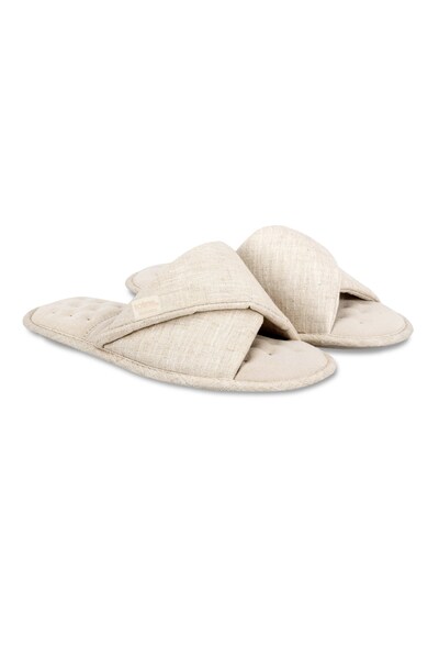  Isotoner Womens Linen Twist Open Toe Slipper 