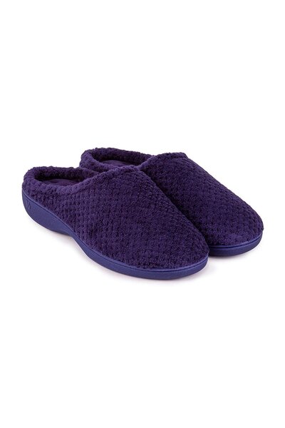  Isotoner Womens Popcorn Terry Mule Slipper 