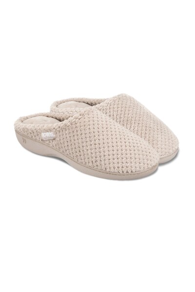  Isotoner Womens Popcorn Terry Mule Slipper 