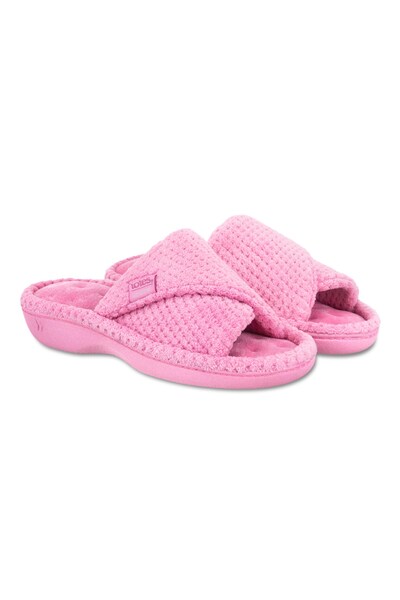  Isotoner Womens Popcorn Turnover Open Toe Slipper 