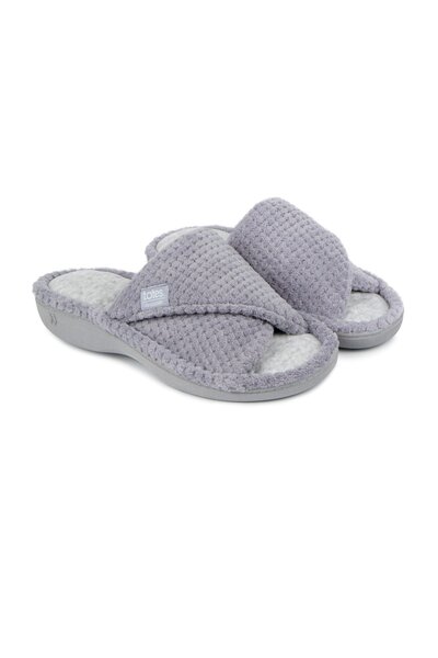  Isotoner Womens Popcorn Turnover Open Toe Slippers 