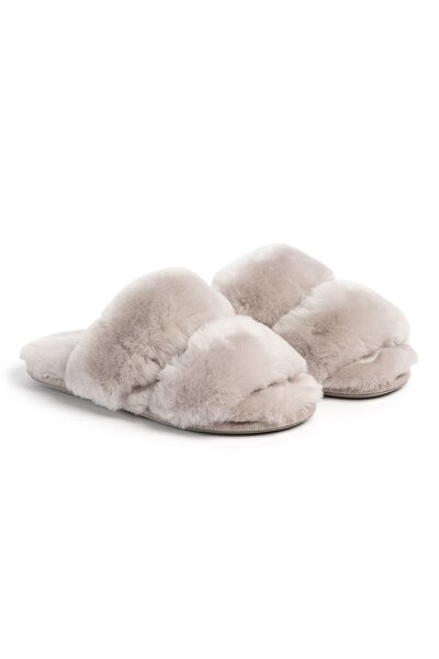  Just Sheepskin Womens Poppy Open Toe Sheepskin Slider 