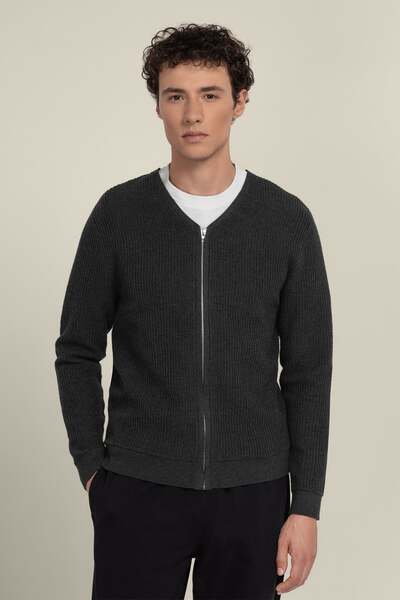  Larsson & Co Lihme Mens Ribbed V Neck Cardigan 