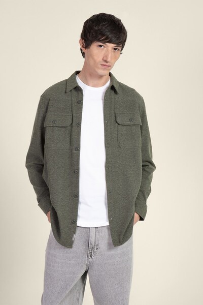 Larsson & Co Mens Herringbone Jersey Casual Overshirt 