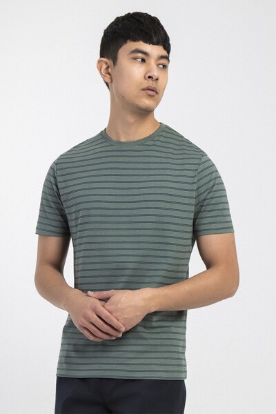  Larsson & Co Mens Horizontal Abstract Stripe T Shirt 