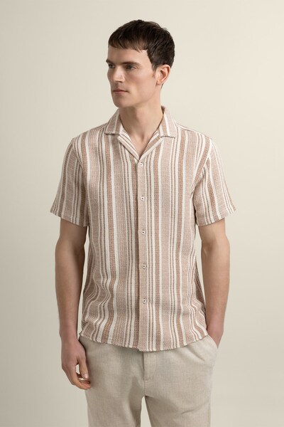  Larsson & Co Mens Waffle Stripe Short Sleeve Shirt 
