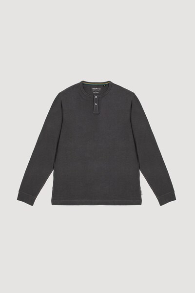  Larsson & Co Mens Waffle Textured Long Sleeve Henley T Shirt 