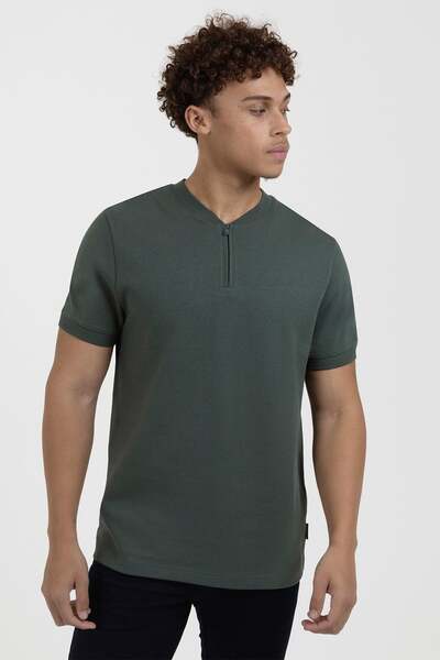  Larsson & Co Mens 1/4 Zip Heavy T Shirt 
