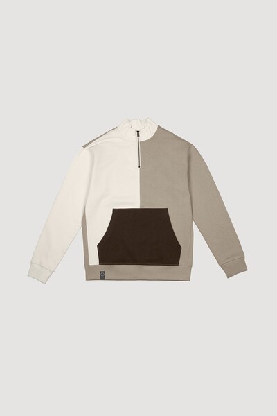  Larsson & Co Mens Zip Sweatshirt With Contrast Kangaroo Pocket 