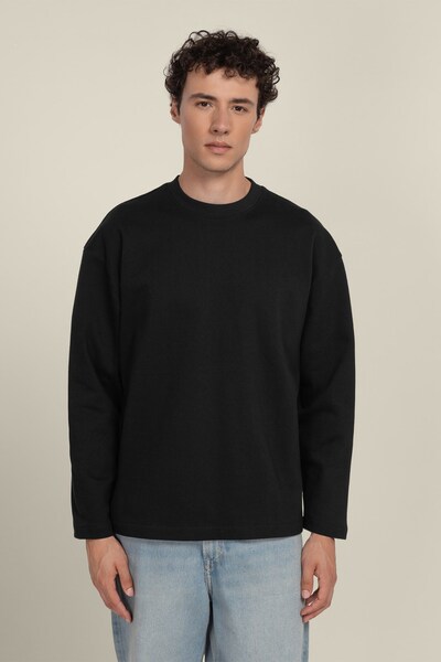  Larsson & Co Praesto Mens Oversized Stepped Hem Sweatshirt 