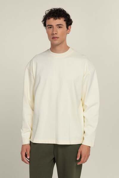  Larsson & Co Praesto Mens Oversized Stepped Hem Sweatshirt 