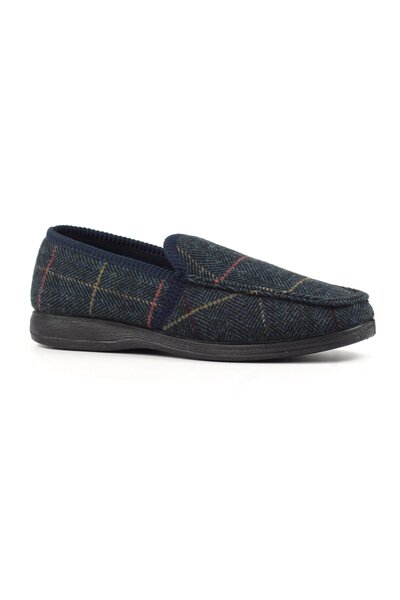  Lazy Dogz Eisenhower Ii Mens Tweed Check Full Slippers 