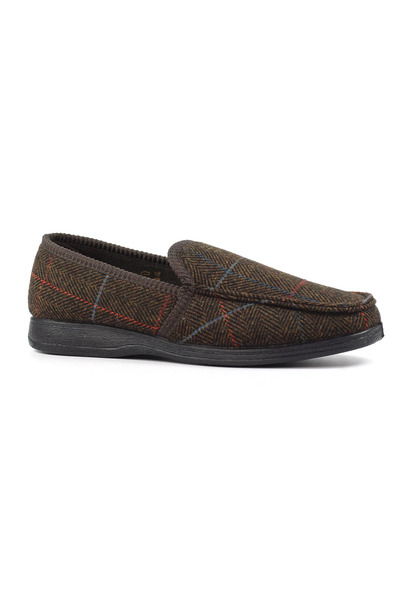  Lazy Dogz Eisenhower Ii Mens Tweed Check Full Slippers 