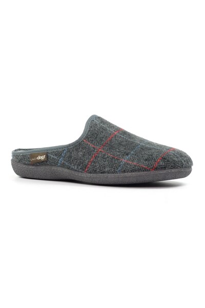  Lazy Dogz Farrell Mens Check Slip On Mule Slippers 
