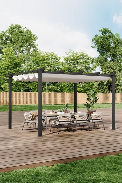  Living And Home Aluminium Pergola With Retractable Roof 