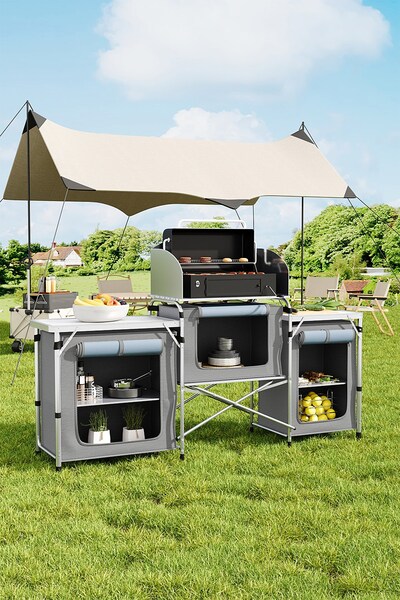  Living And Home Outdoor Kitchen Unit With Double Sided Worktop 