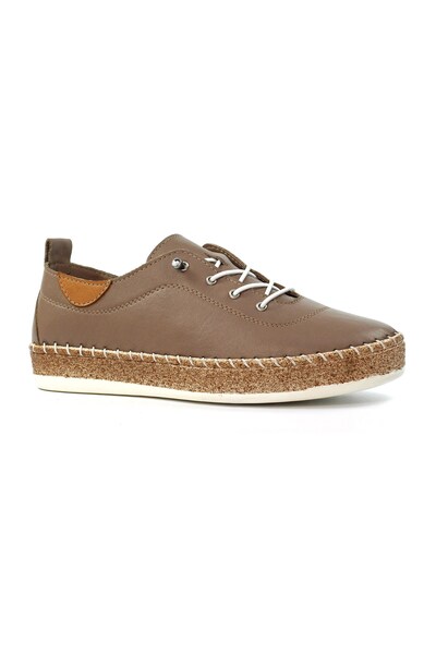  Lunar Evie Womes Soft Leather Slip On Plimsolls 