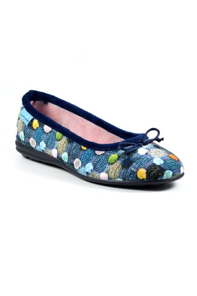  Lunar Magic Womens Pom Pom Print Pump Slipper 