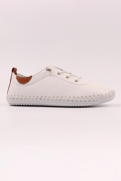  Lunar St Ives Womes Soft Leather Slip On Plimsolls 