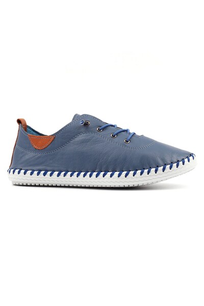  Lunar St Ives Womes Soft Leather Slip On Plimsolls 