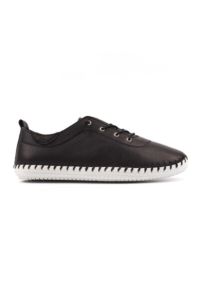  Lunar St Ives Womes Soft Leather Slip On Plimsolls 