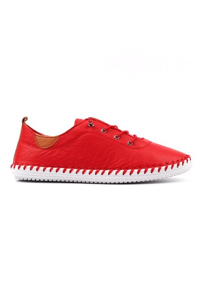 Lunar St Ives Womes Soft Leather Slip On Plimsolls 