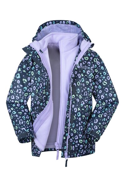  Mountain Warehouse Aries Printed Waterproof Kids 3 In 1 Jacket   Navy 
