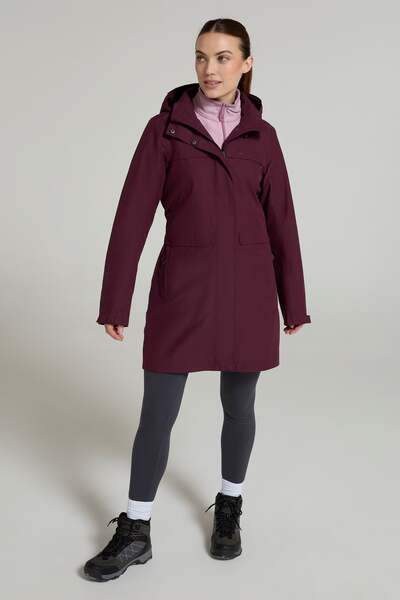  Mountain Warehouse Cloudburst Textured Womens Waterproof Jacket   Burgundy 
