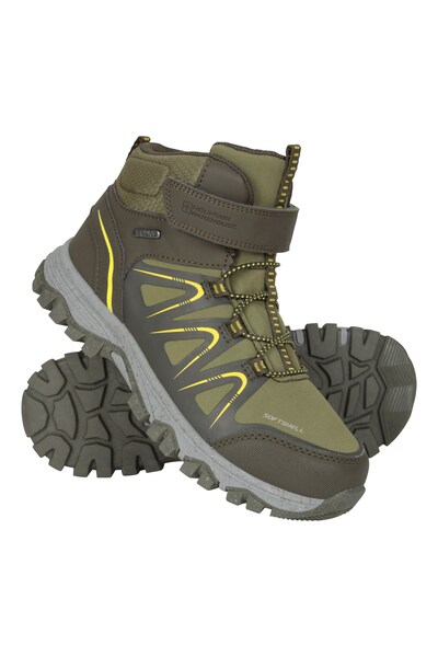  Mountain Warehouse Crossroad Kids Softshell Walking Boots   Green 