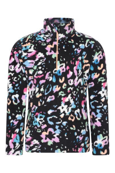  Mountain Warehouse Endeavour Kids Printed Half Zip Fleece   Black 