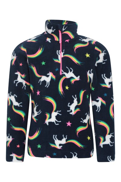  Mountain Warehouse Endeavour Kids Printed Half Zip Fleece   Blue 