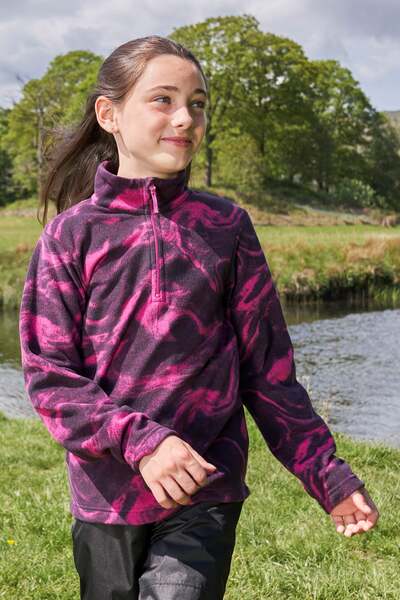  Mountain Warehouse Endeavour Kids Printed Half Zip Fleece   Green 