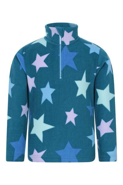  Mountain Warehouse Endeavour Kids Printed Half Zip Fleece   Turquoise 