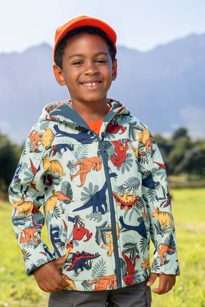  Mountain Warehouse Exodus Kids Printed Water Resistant Softshell Jacket   Green 
