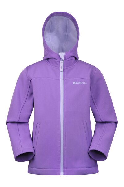  Mountain Warehouse Exodus Kids Water Resistant Softshell Jacket   Purple 