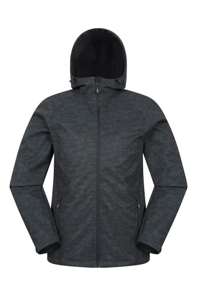  Mountain Warehouse Exodus Printed Mens Showerproof Softshell Jacket   Green 